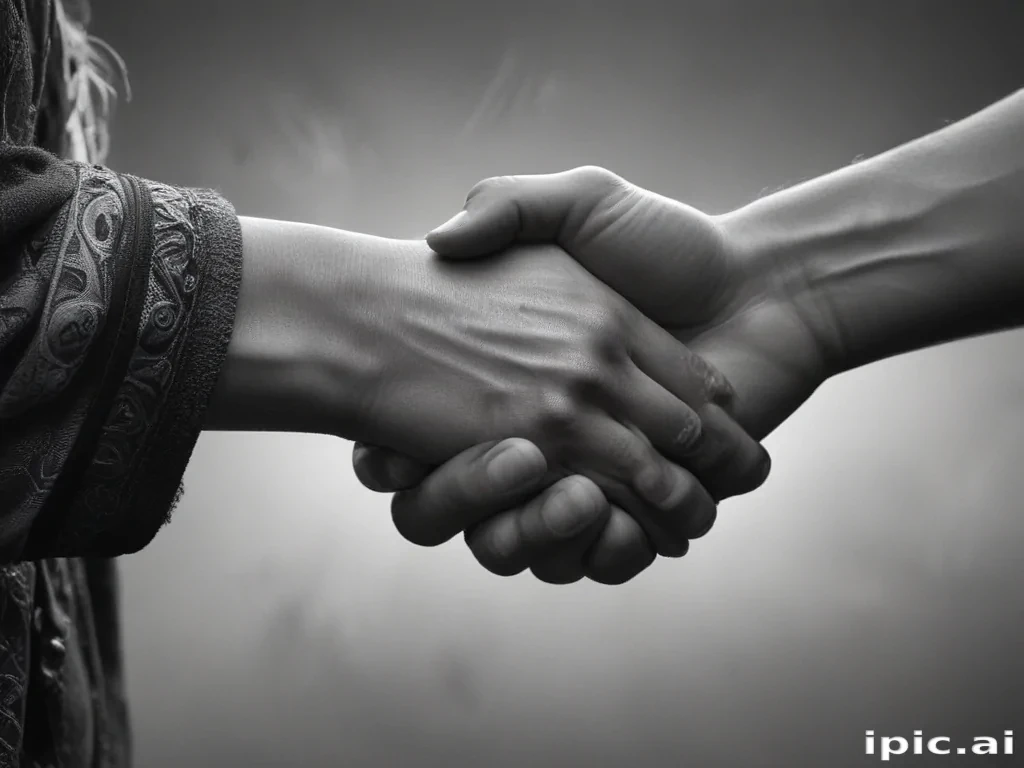 handshake black and white