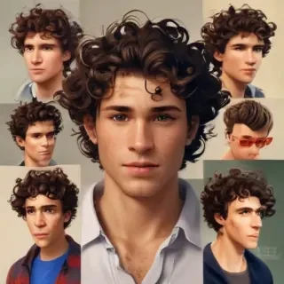 popular male cartoon characters with curly hair