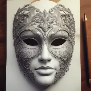 drawing of a mask