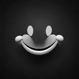 white smiley face black background