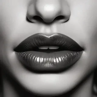 lips clipart black and white