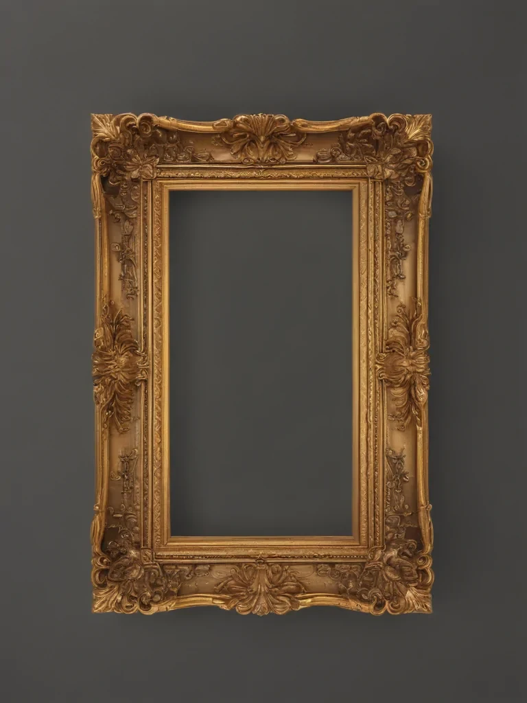 rectangle golden frame png