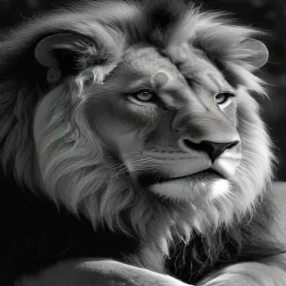 lion black and white