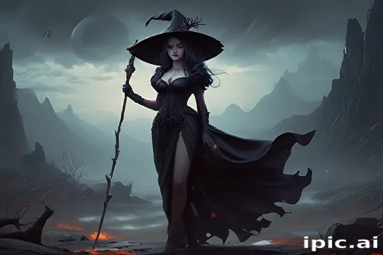 beautiful dark witch fantasy art