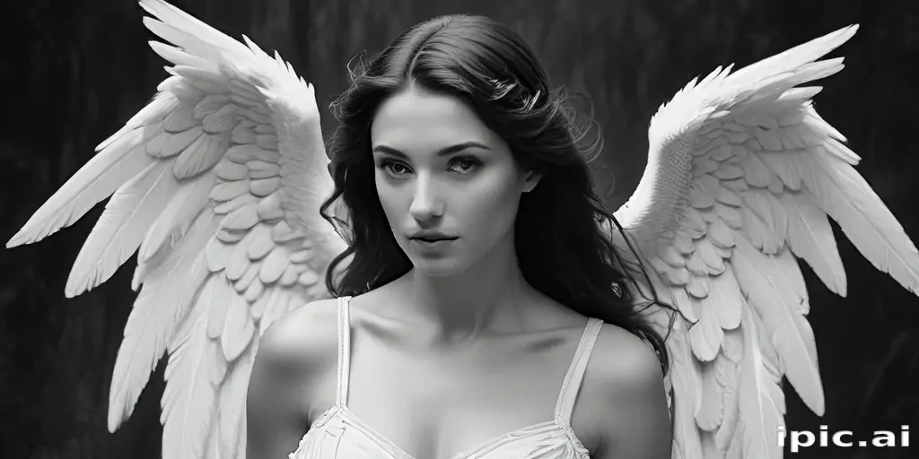 black and white angel drawings
