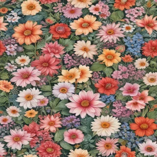 colored drawings of flowers