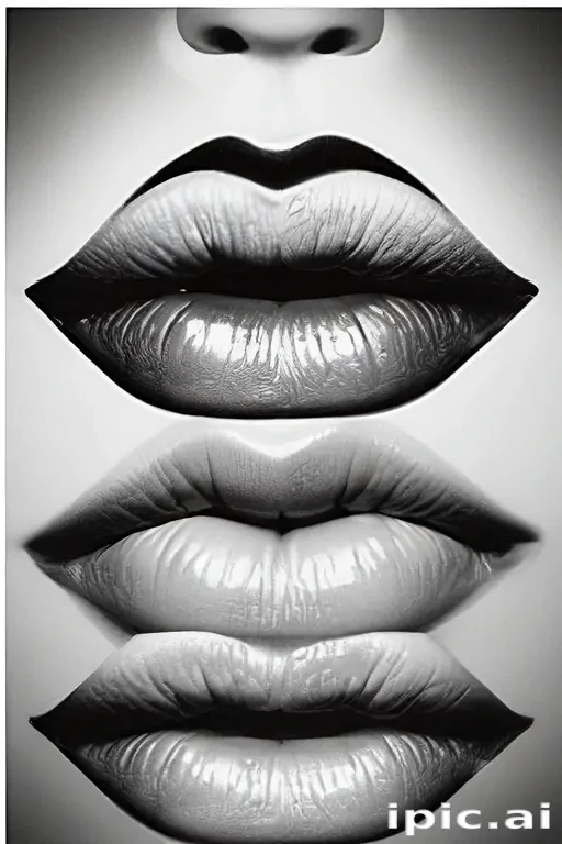 lips clipart black and white