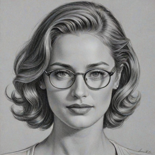 Enticing Justin Hartley, pencil sketch, portrait of Sublime woman 1938s in glasses, hair style beatnik, outline, clear lines, fine lines, 8k