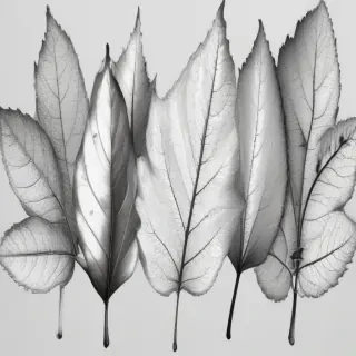 leaves clip art black and white