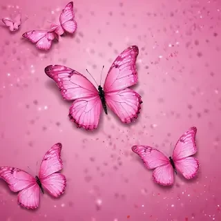 glitter pink butterfly wallpaper
