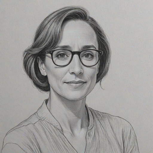 Ravishing Laurie Metcalf, pencil sketch, portrait of Comely woman 1962s in glasses, hair style beatnik, outline, clear lines, fine lines, 8k