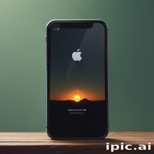 Apple Computer Sunset Smartphone Displaying a Stunning Sunset with Apple Logo in Focus