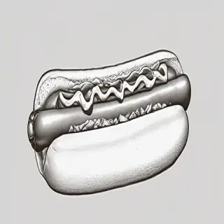 hot dog clipart black and white