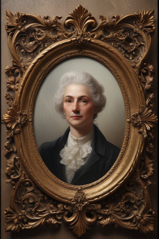 A Classic Portrait of an Elegant Individual in an Ornate Frame