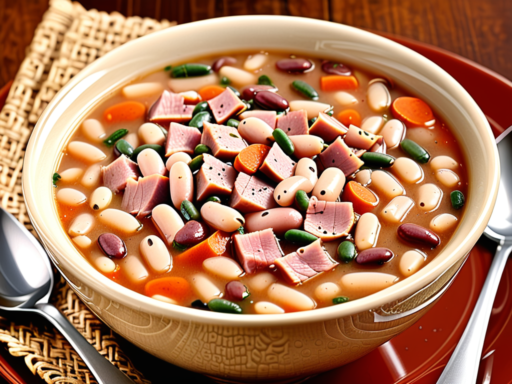 bean and ham soup calories
