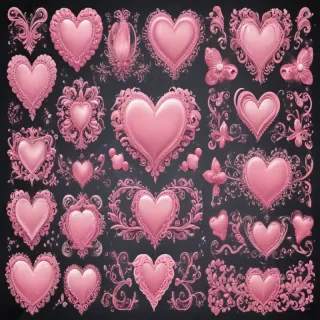 pink hearts clipart