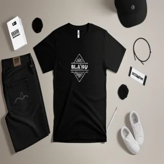 black tee mockup