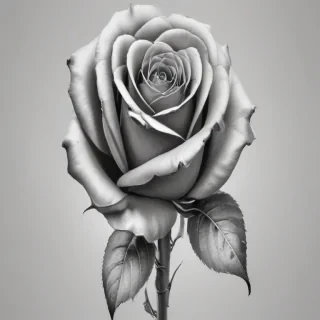 rose clip art black and white