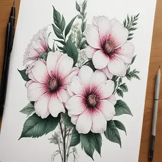 flower aesthetic drawings