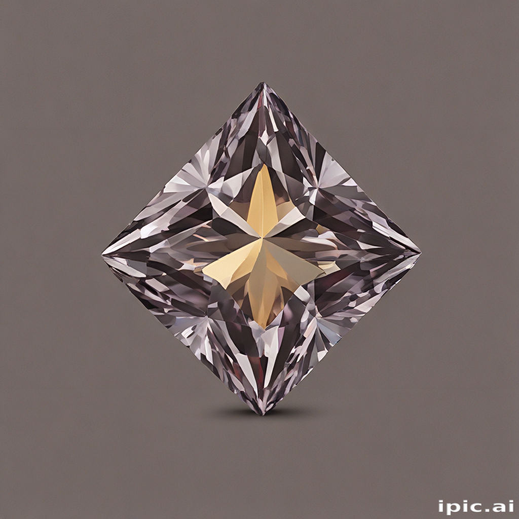 Stunning Diamond Cut Gemstone Sparkling with Intricate Facets and Colors