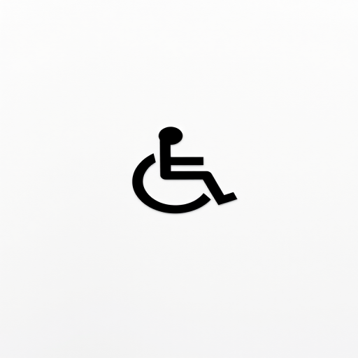 Create a clean, high-contrast icon representing accessibility, using a minimalist design style, with crisp lines and a solid background, shot with a DSLR camera at f/2.8 aperture, ISO 100, 50mm lens, with a flat lay perspective and natural lighting to enhance clarity.