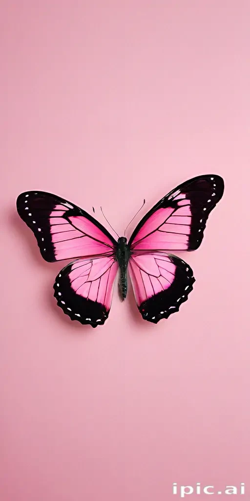 pink background butterfly