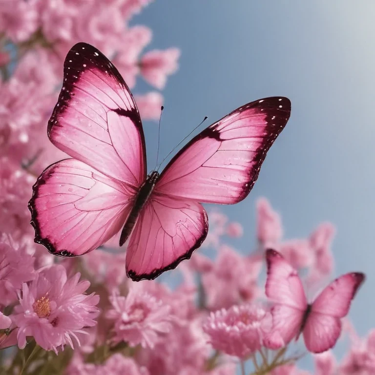 images of pink butterflies