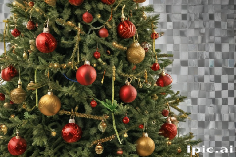 Festively Decorated Christmas Tree Adorned with Colorful Ornaments and ...