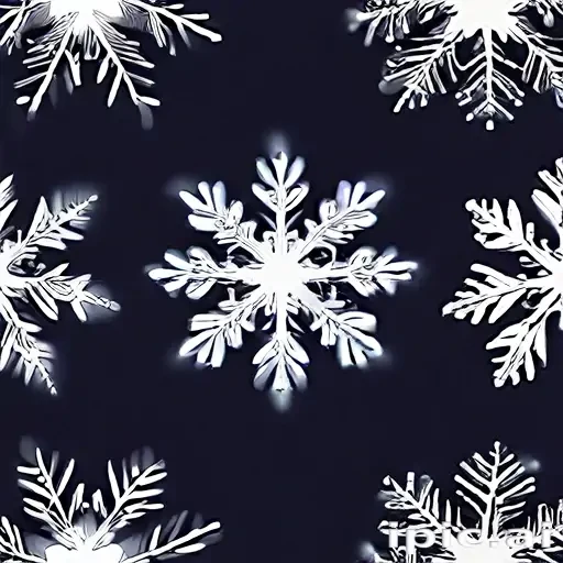 Delicate White Snowflakes Against a Deep Blue Winter Background Pattern