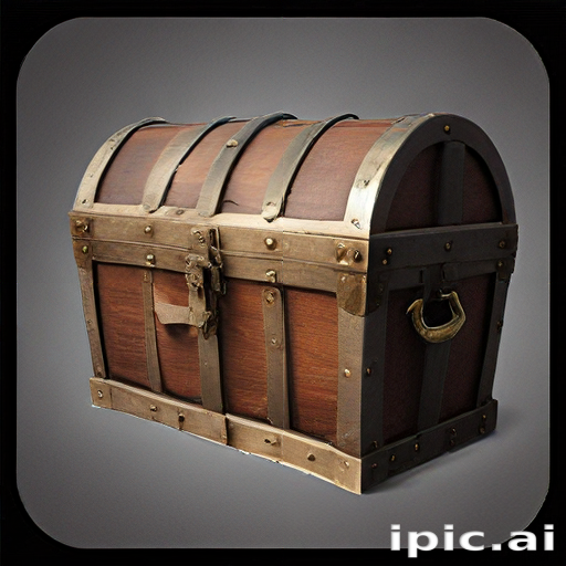 Vintage Treasure Chest with Metal Accents and a Rich Wooden Finish