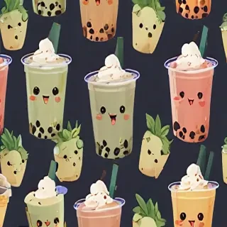 cute boba tea wallpapers
