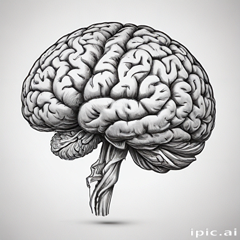 Intricate Illustration of a Human Brain Highlighting Its Complex ...