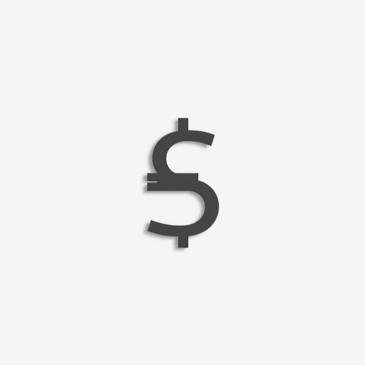 Design a sleek and modern currency symbol logo with a minimalist style on a white background, using a Canon EOS 5D Mark IV, 50mm lens, aperture f/1.8, ISO 100, in high dynamic range.