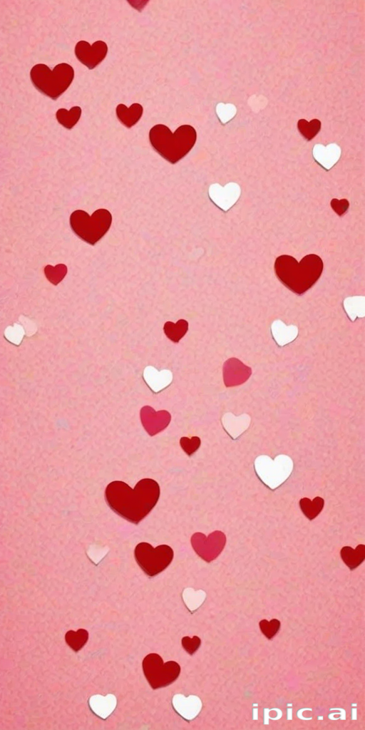 Colorful Hearts Floating Against a Soft Pink Background for Romantic Vibes