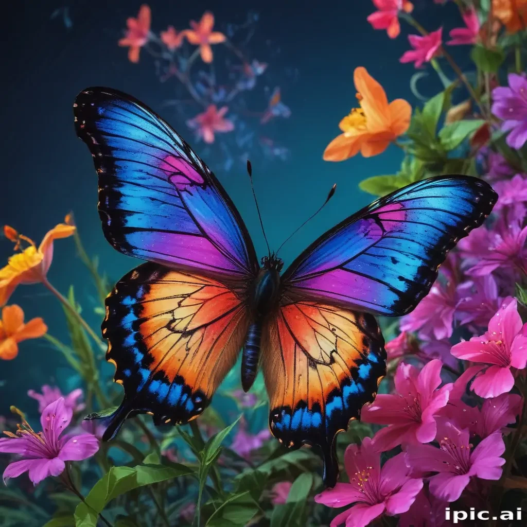 neon butterfly wallpaper
