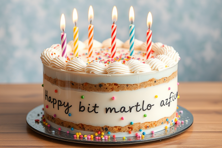 transparent birthday cake