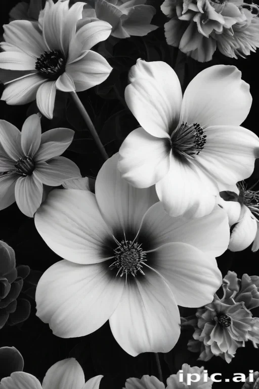 black and white flower background