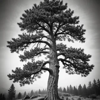 black and white pine tree clip art