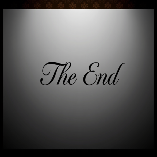Create a high-resolution image of "The End" text in elegant cursive font, centered on a gradient gray background, with a vintage film strip border, using a DSLR camera with a 50mm lens at f/1.8, ISO 200, and a shallow depth of field to enhance the focus on the text while softly blurring the background.