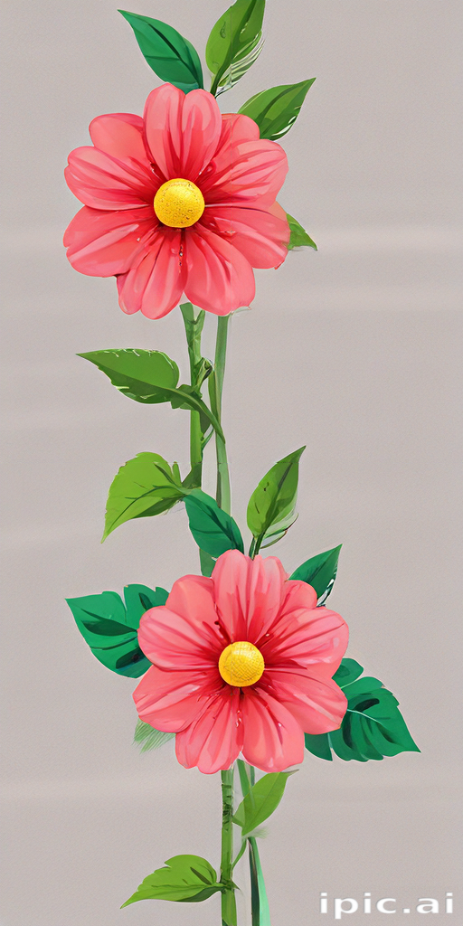 Vibrant Pink Flowers with Lush Green Leaves Against a Soft Background