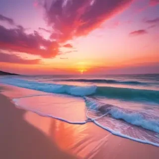 pink beach sunset