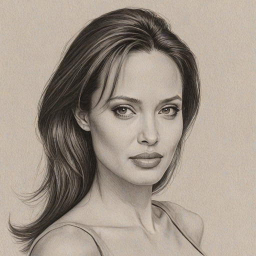 Angelina jolie minimalist. A pencil-drawn of the actress Angelina Jolie