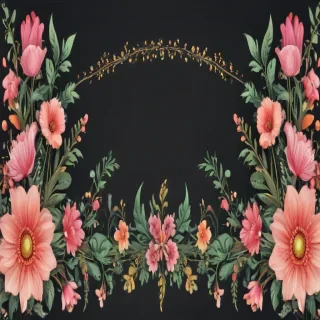 flowery border clipart