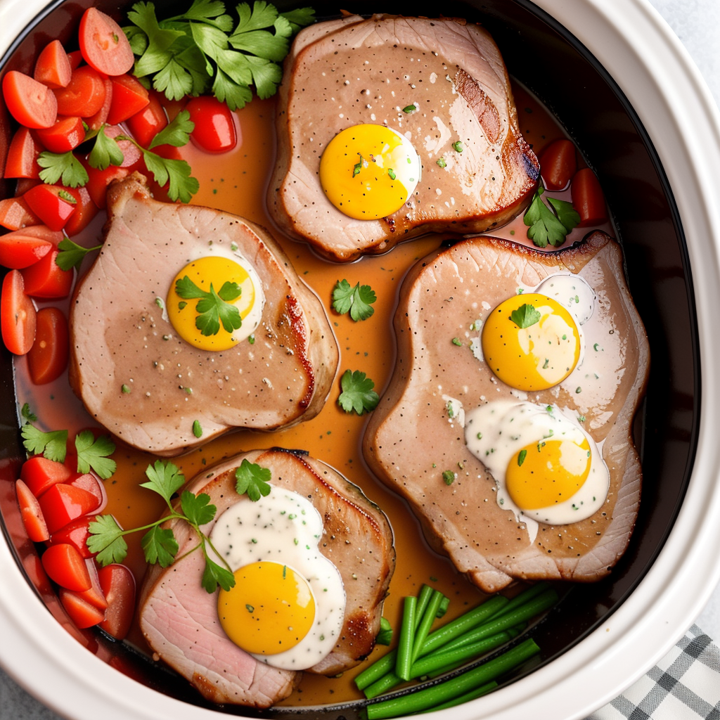 pork chops and dressing in crock pot