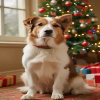 dog christmas background