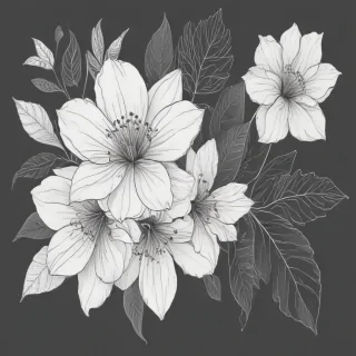 floral line art