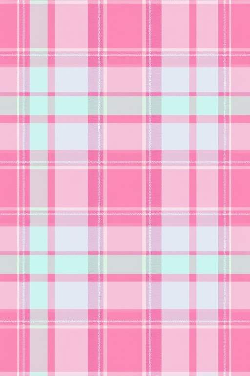 Regenerate a seamless plaid pattern with vibrant colors of pink, mint green, and lavender, enhanced with high-resolution details, using a DSLR camera, 50mm lens, f/2.8 aperture, 1/125 shutter speed, and natural light for optimal clarity.