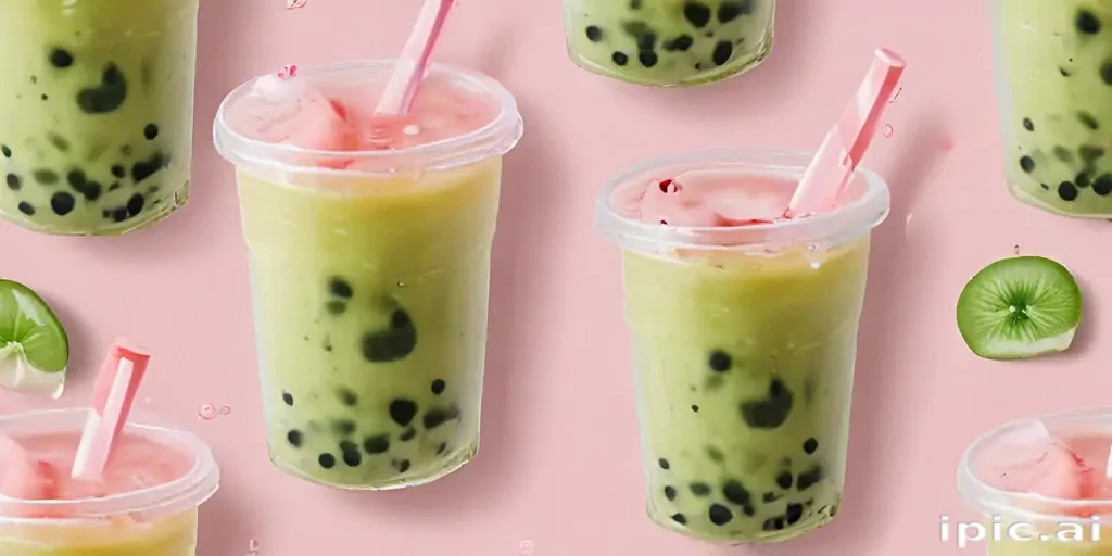 aesthetic boba tea background