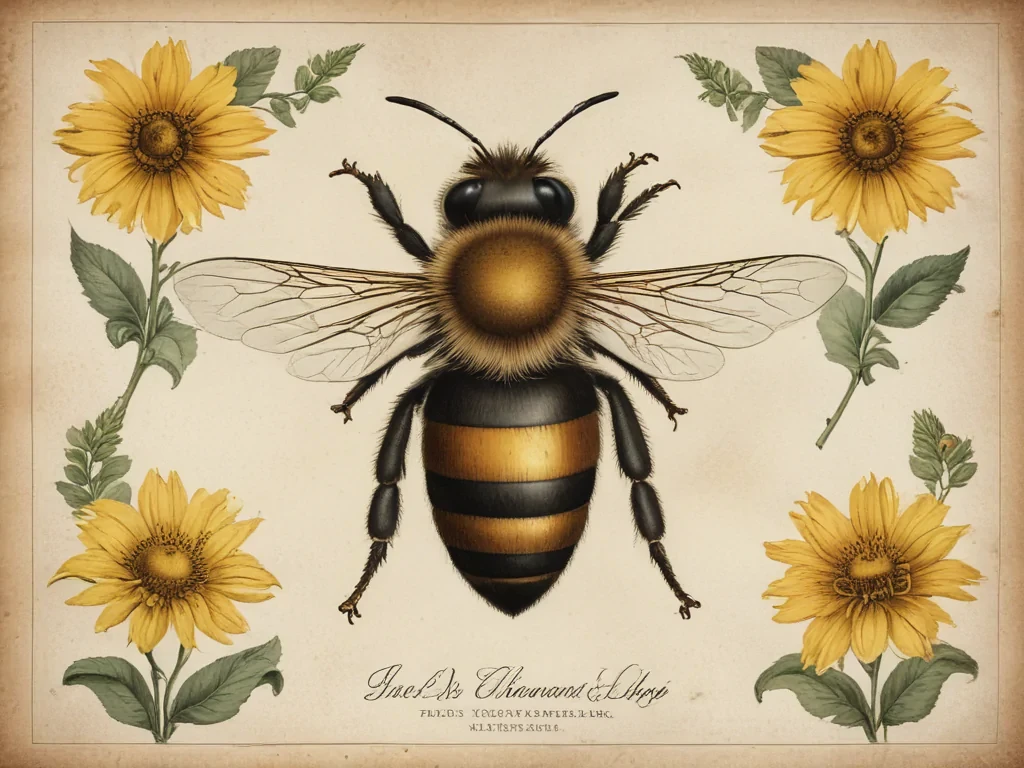 free vintage bee printables