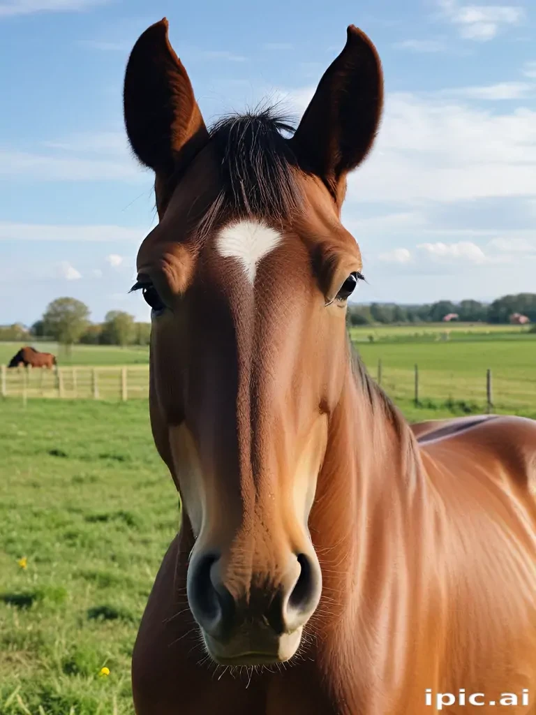 horse in background
